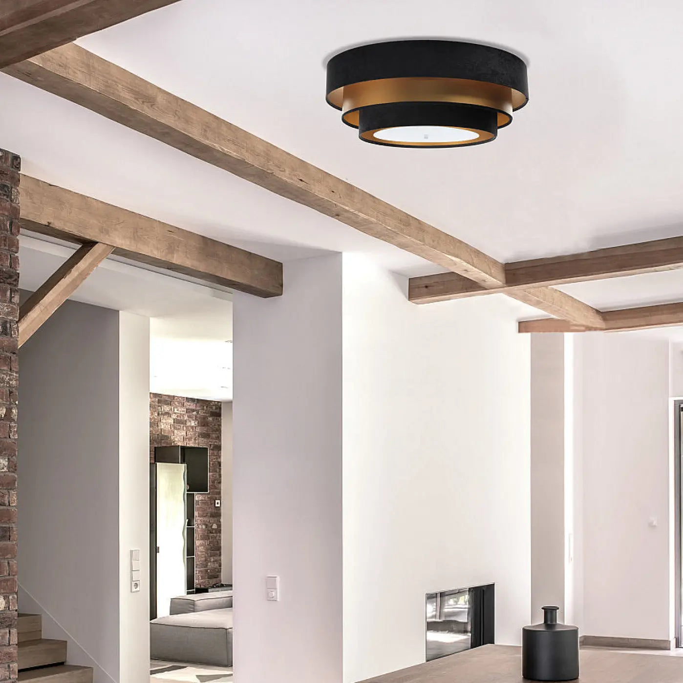 Luminaire Plafonnier Design - Triniti Elegant (Noir/Doré)