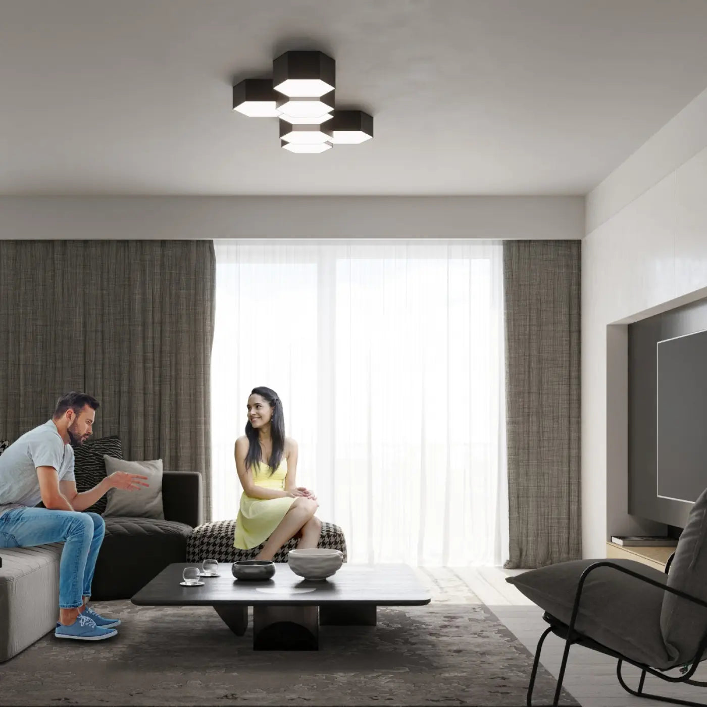 Luminaire Plafonnier Design - Sunde 15 (Noir)