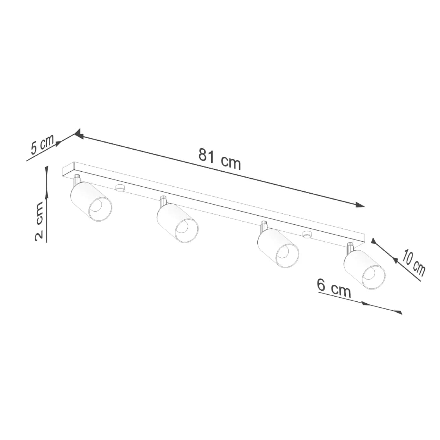 Luminaire Plafonnier Design - Winx 4L (Noir/Cooper)