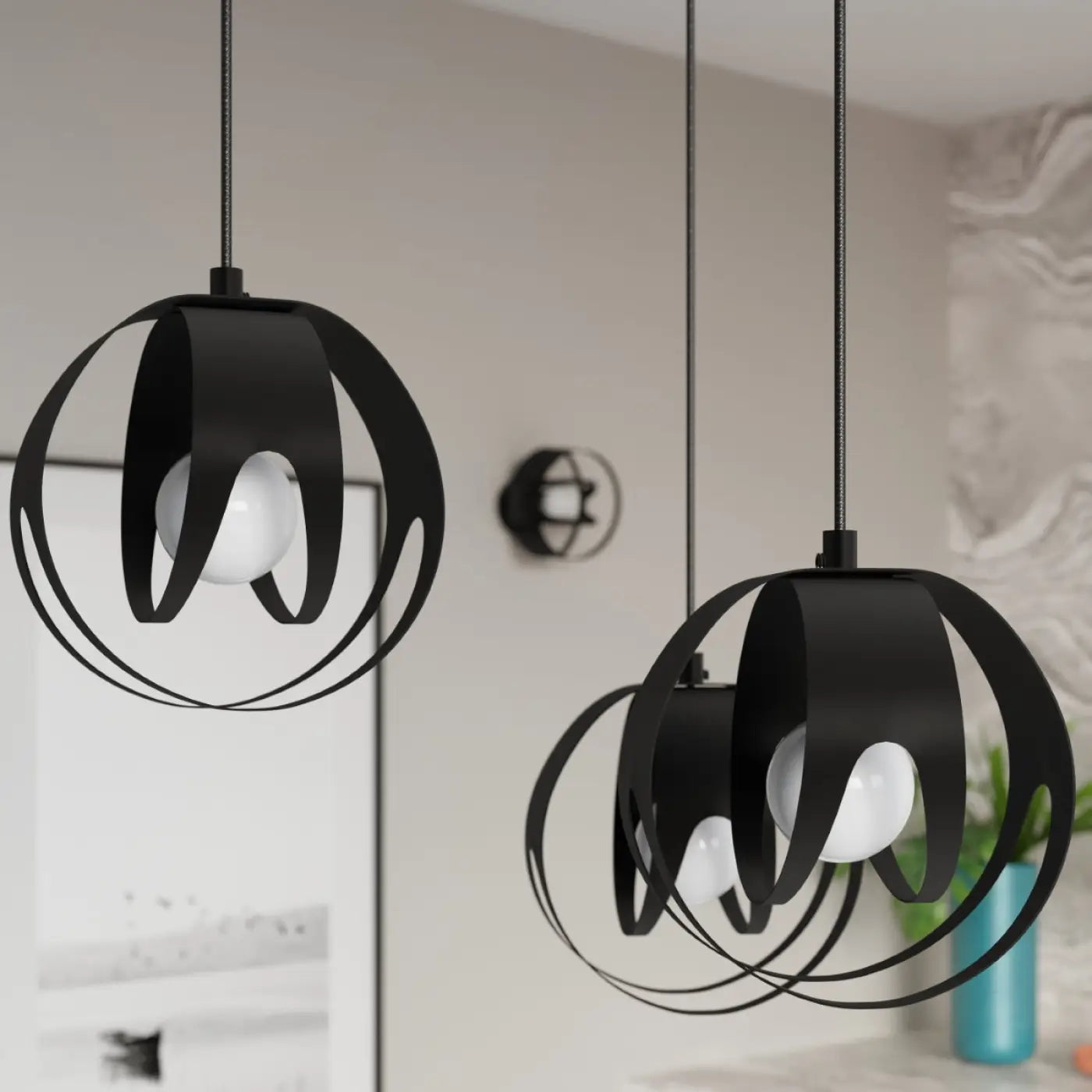 Luminaire Plafonnier Industriel - Tulos (Noir)