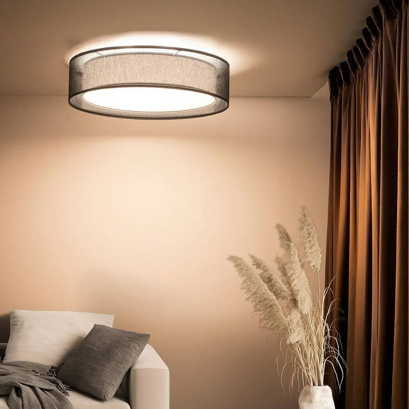 Luminaire Plafonnier en Tissu - Puro (Noir)