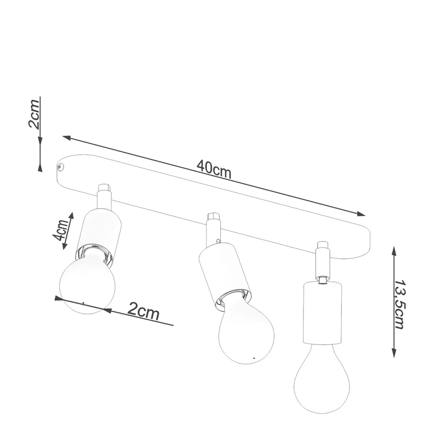 Luminaire Plafonnier - Fornes 3 (Noir)