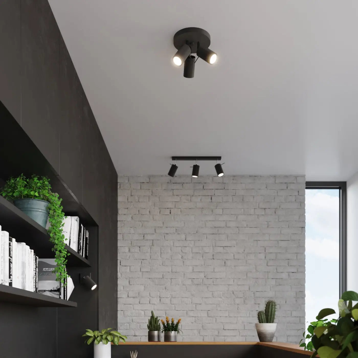 Luminaire Plafonnier - Ring 3P (Noir)