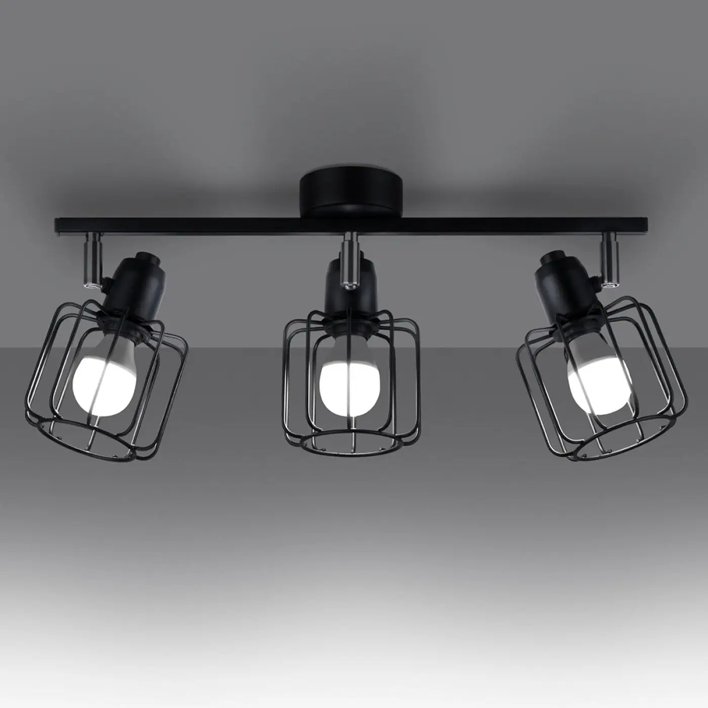 Luminaire Plafonnier Industriel - Beluci 3 (Noir)