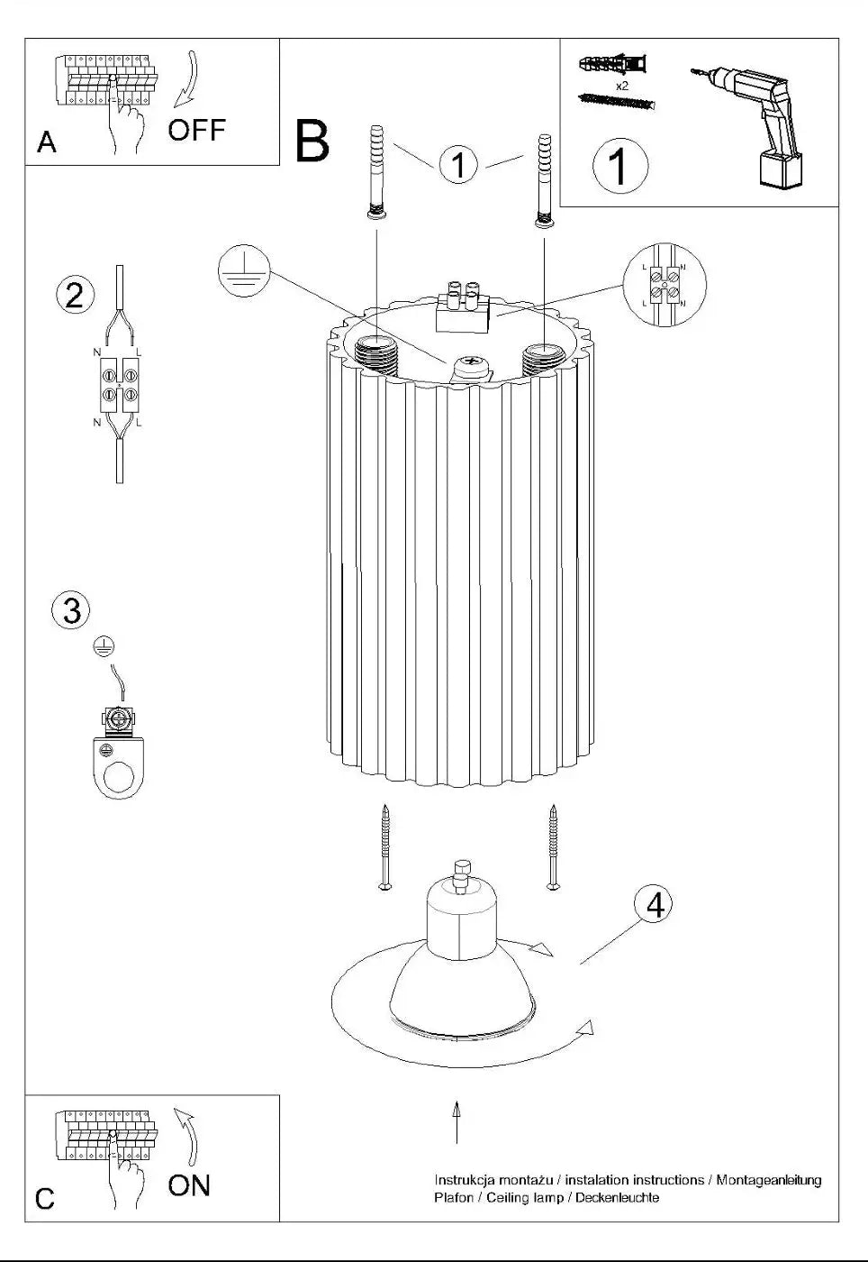 Luminaire Plafonnier - Karbon 10 (Or)