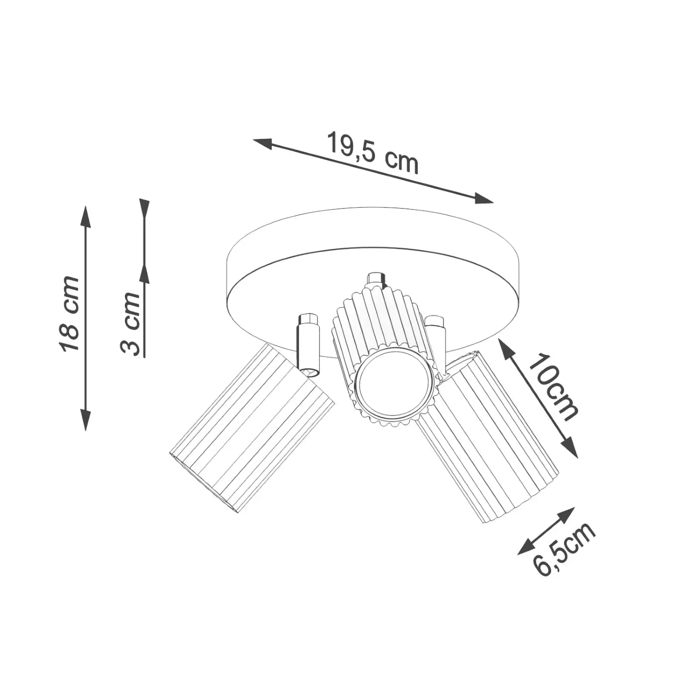 Luminaire Plafonnier Design - Karbon 3P (Or)
