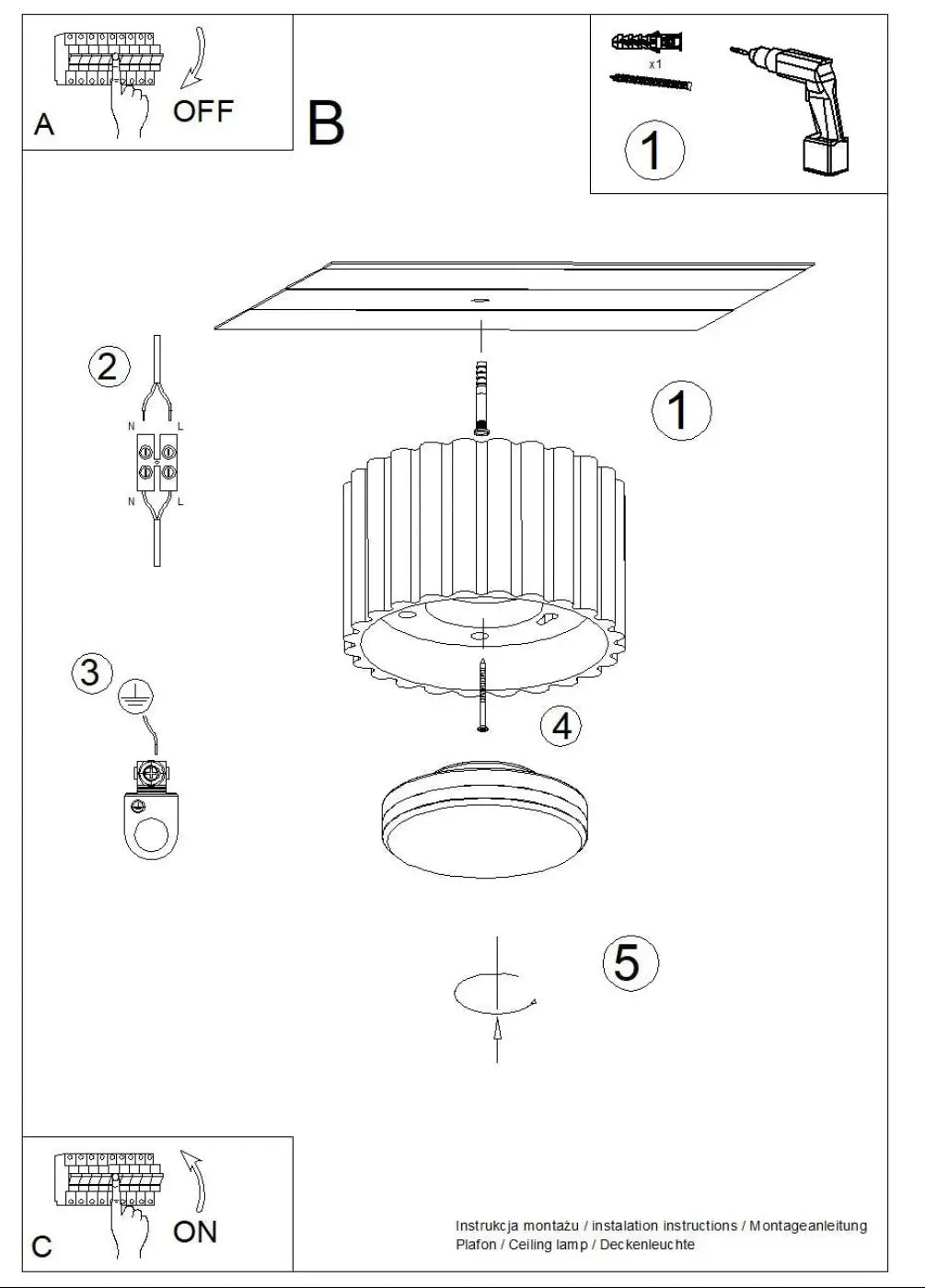 Luminaire Plafonnier Moderne - Aura 1 (Peach)