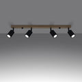 Luminaire Plafonnier Design en Bois - Verdo 4 (Noir)