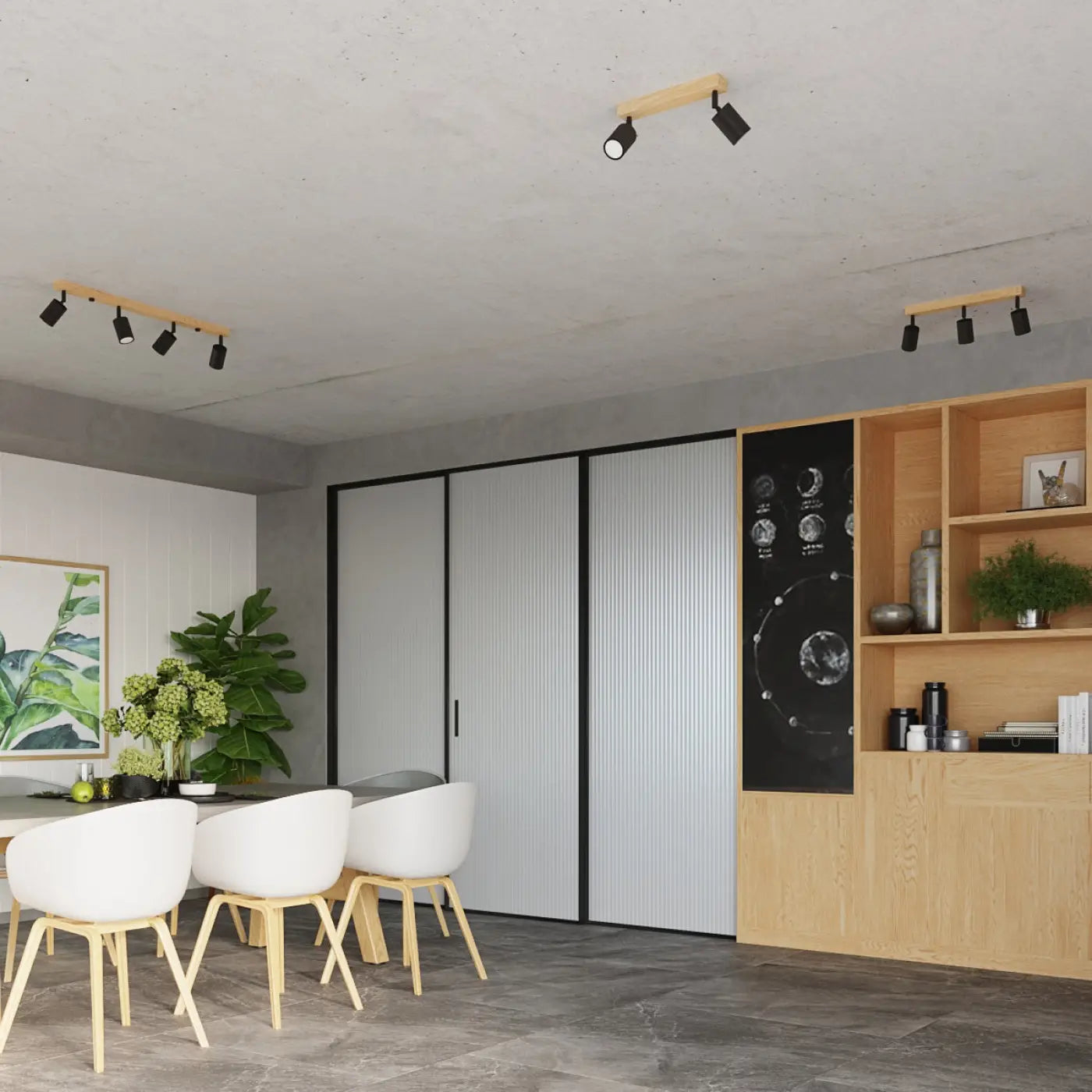Luminaire Plafonnier Design en Bois - Verdo 4 (Noir)