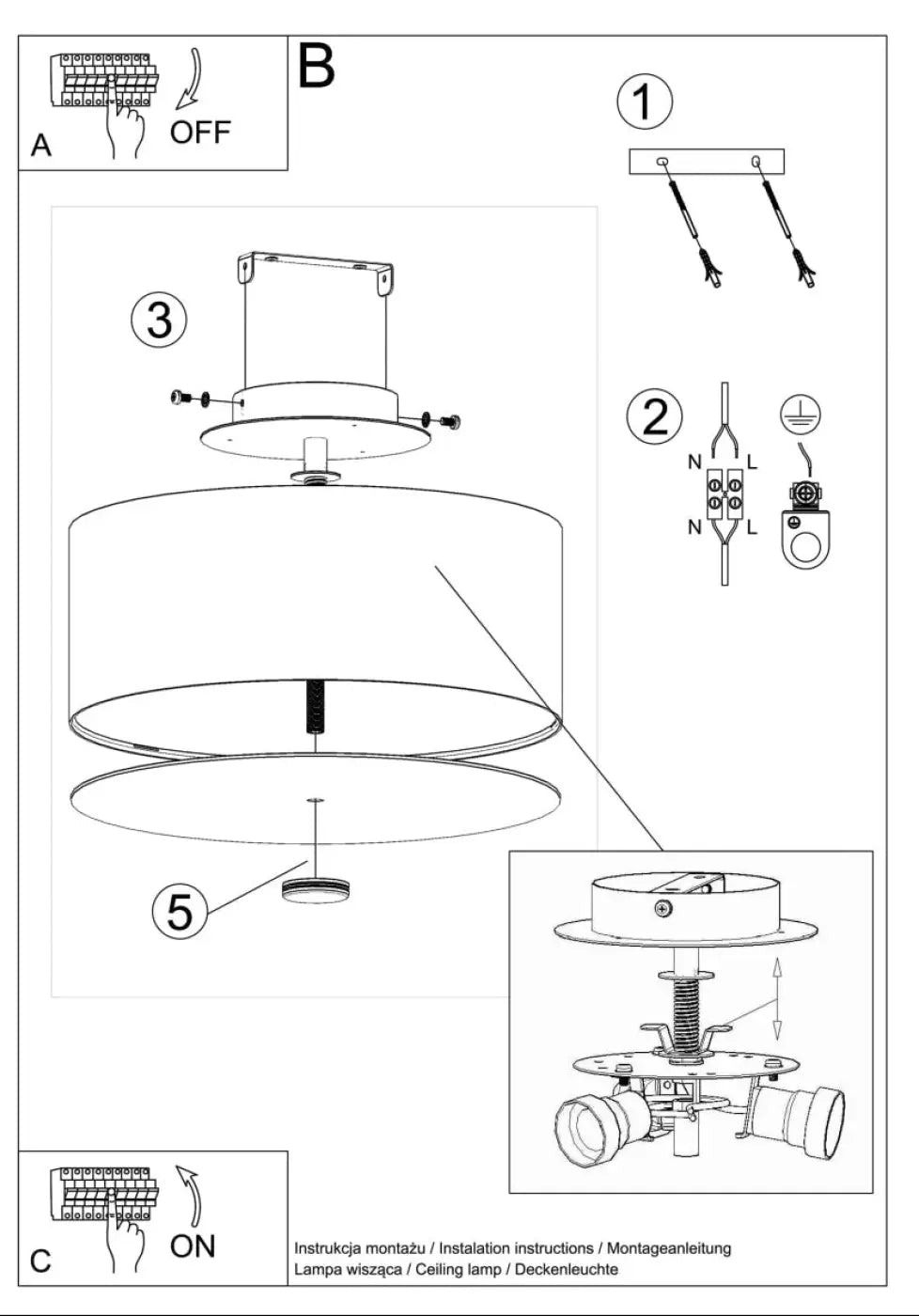 Luminaire Plafonnier Elegant - Skala 30 (Blanc)