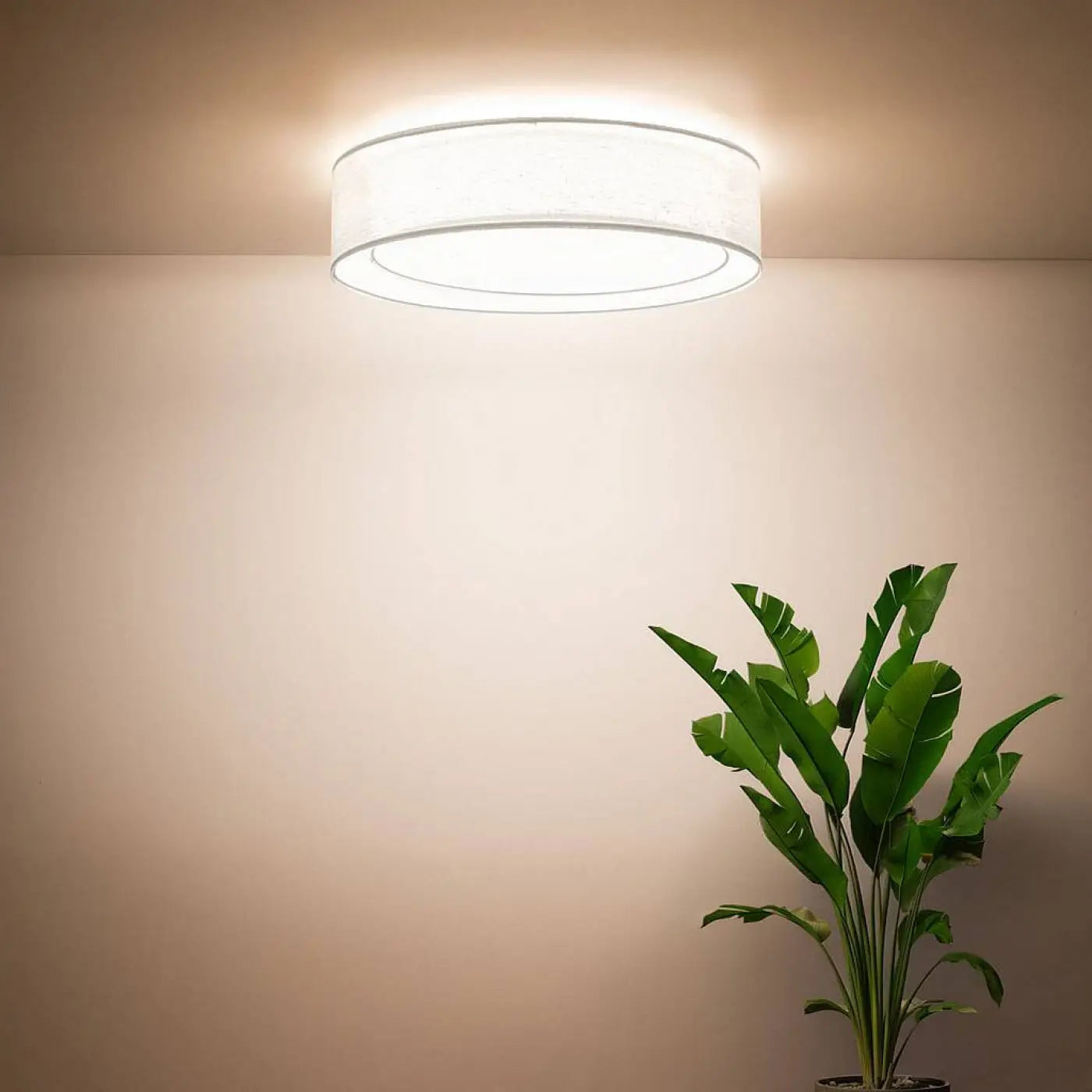 Luminaire Plafonnier en Tissu - Puro (Blanc)