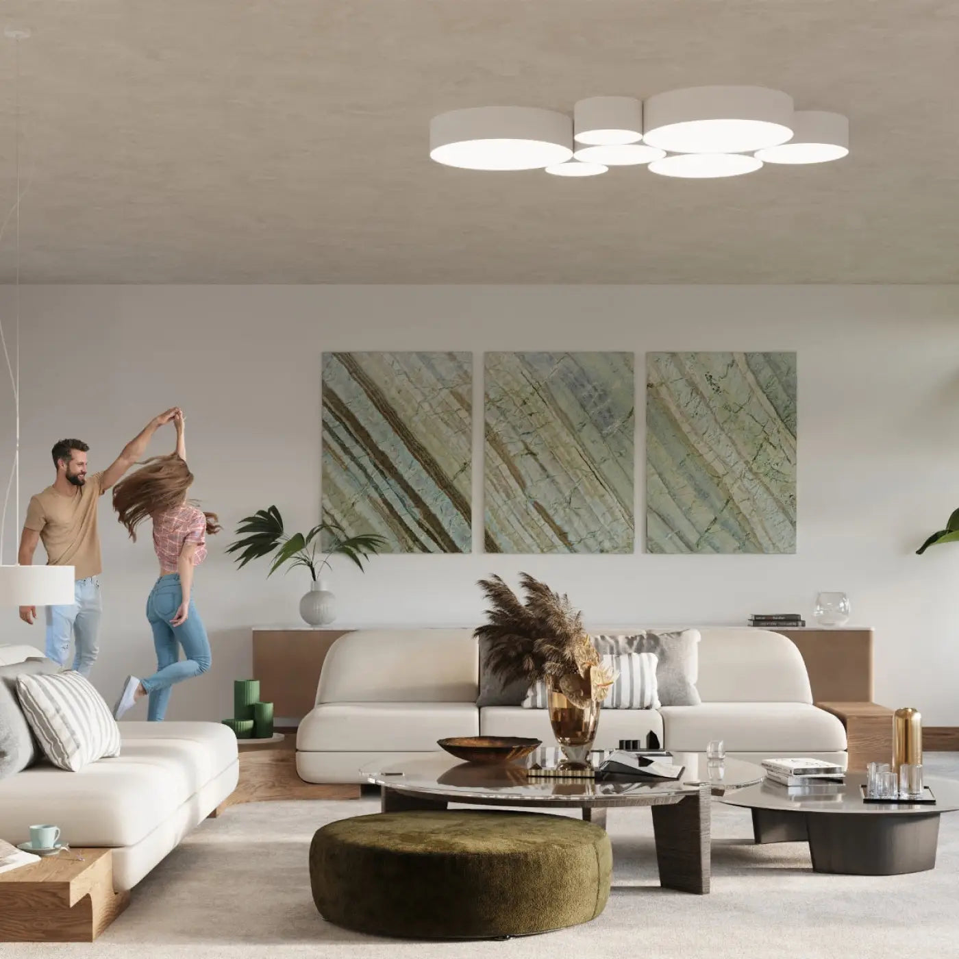 Luminaire Plafonnier Elegant - Arena 55 (Blanc)