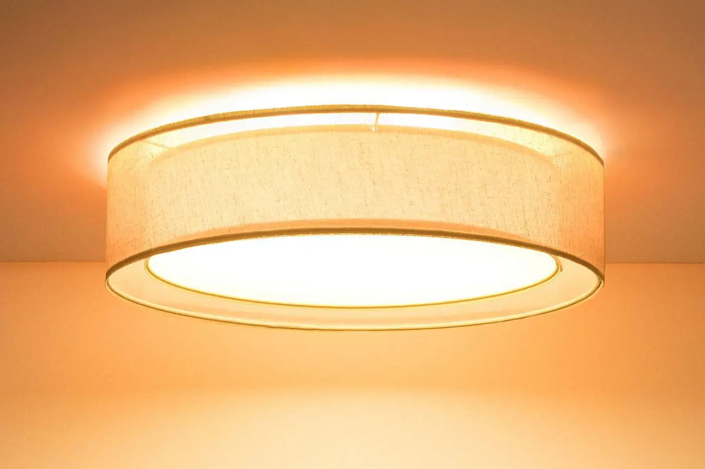 Luminaire Plafonnier Elegant en Tissu - Puro (Jaune)