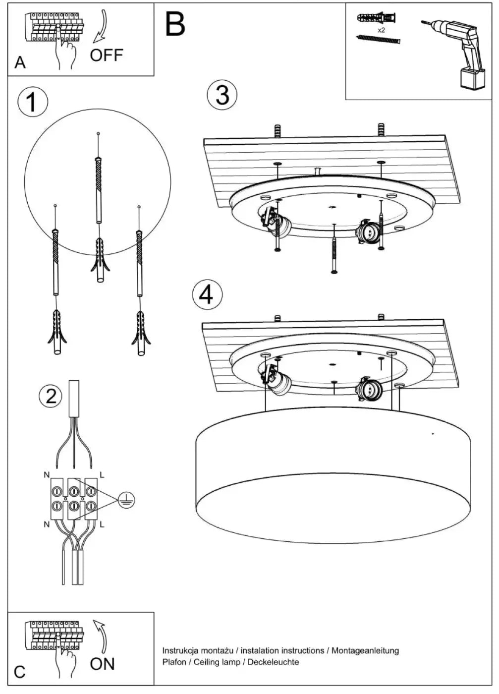Luminaire Plafonnier Moderne - Arena 45 (Noir)
