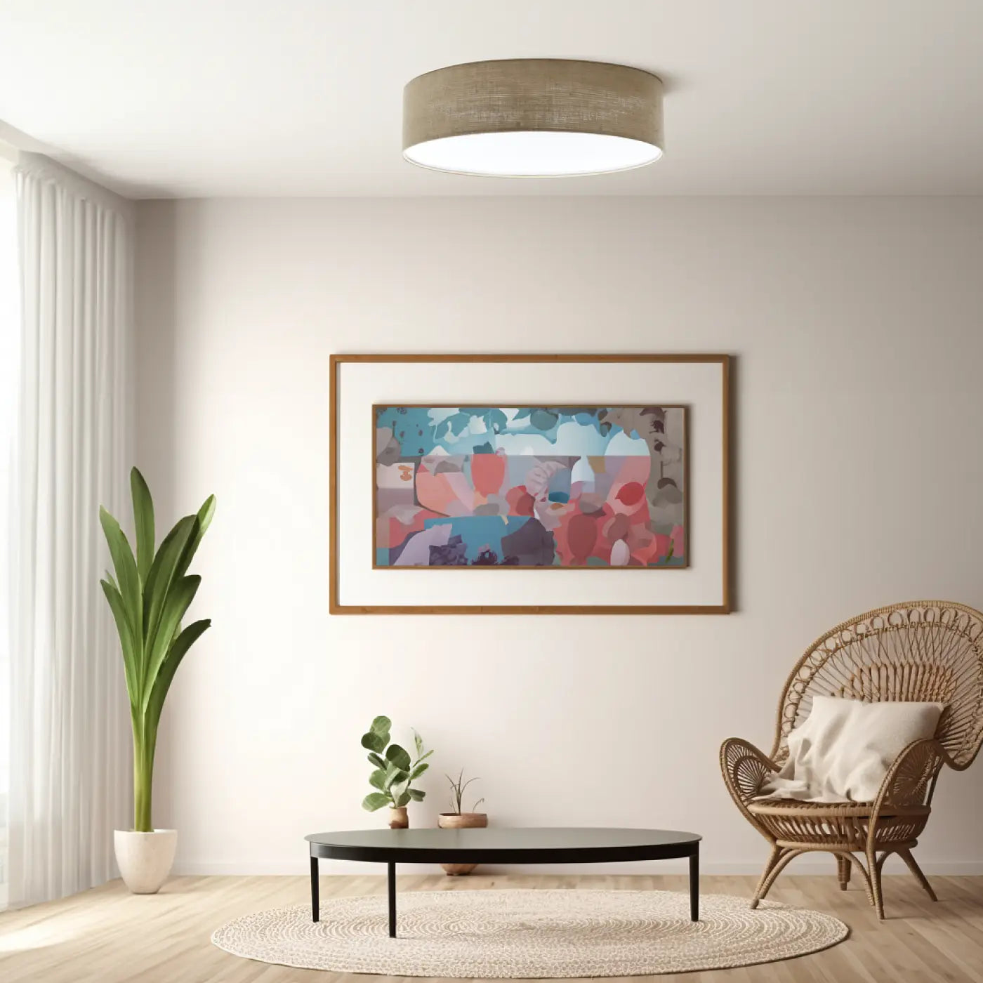 Luminaire Plafonnier Elegant en Tissu - Boho Elegant (Taupe)