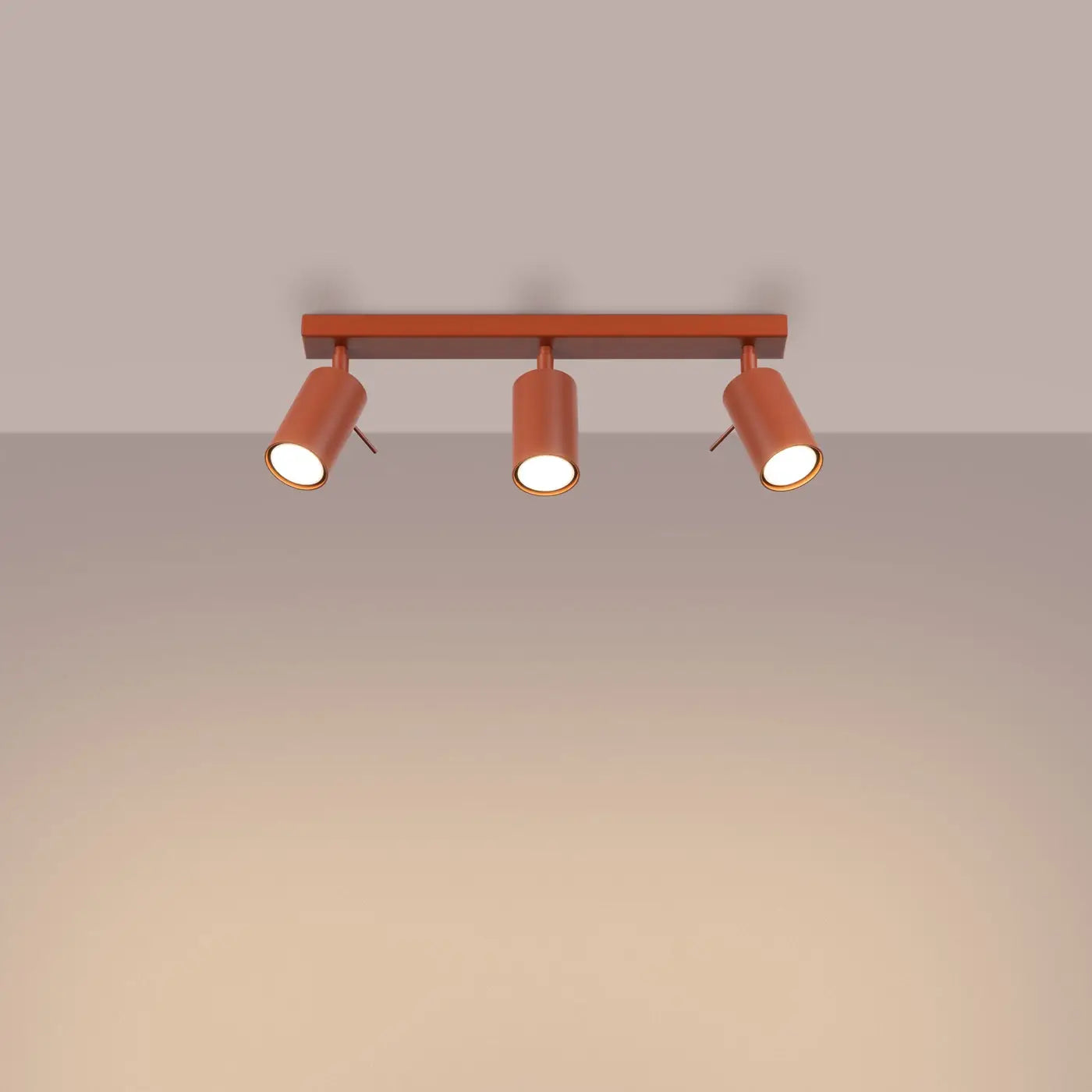 Luminaire Plafonnier Minimaliste - Ring 3L (Rouge Ochra)