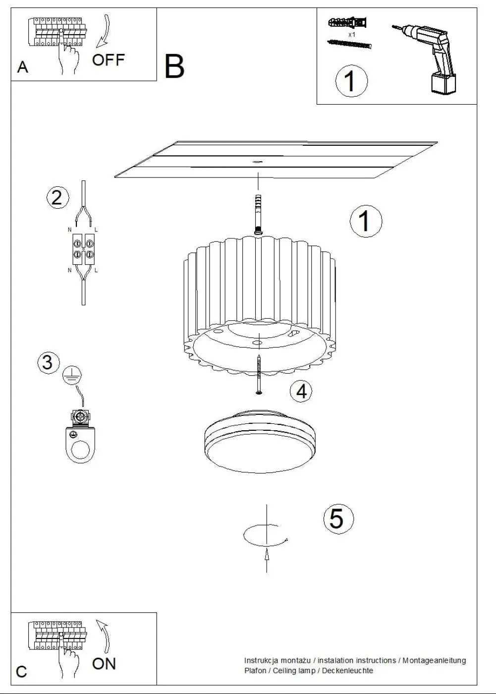 Luminaire Plafonnier Moderne - Aura 1 (Rouge Ochra)