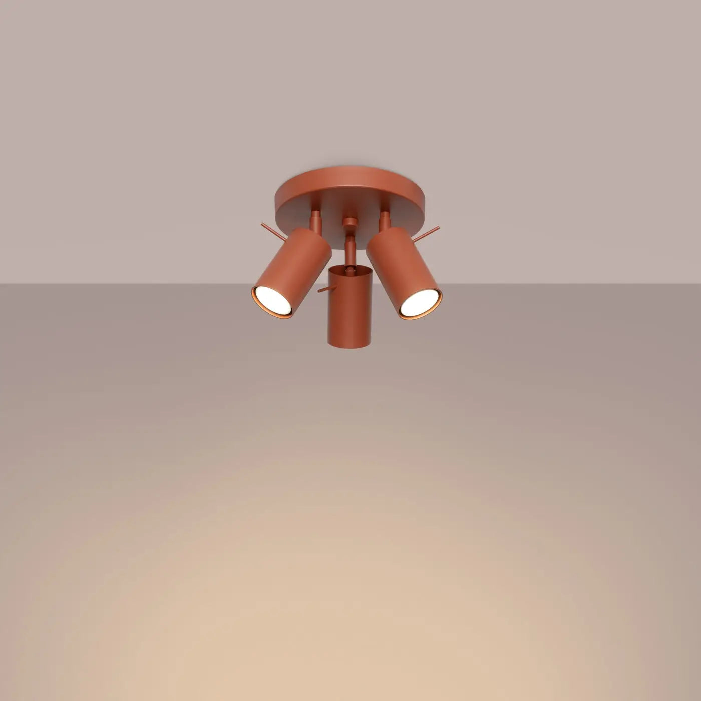 Luminaire Plafonnier Design - Ring 3P (Rouge Ochra)