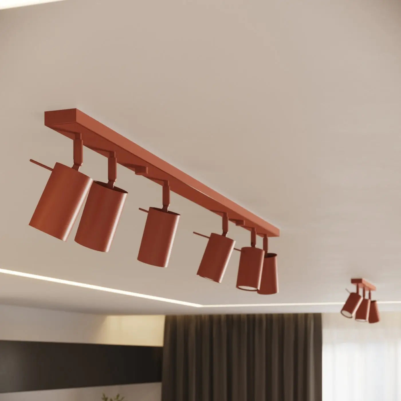 Luminaire Plafonnier Design - Ring 3P (Rouge Ochra)