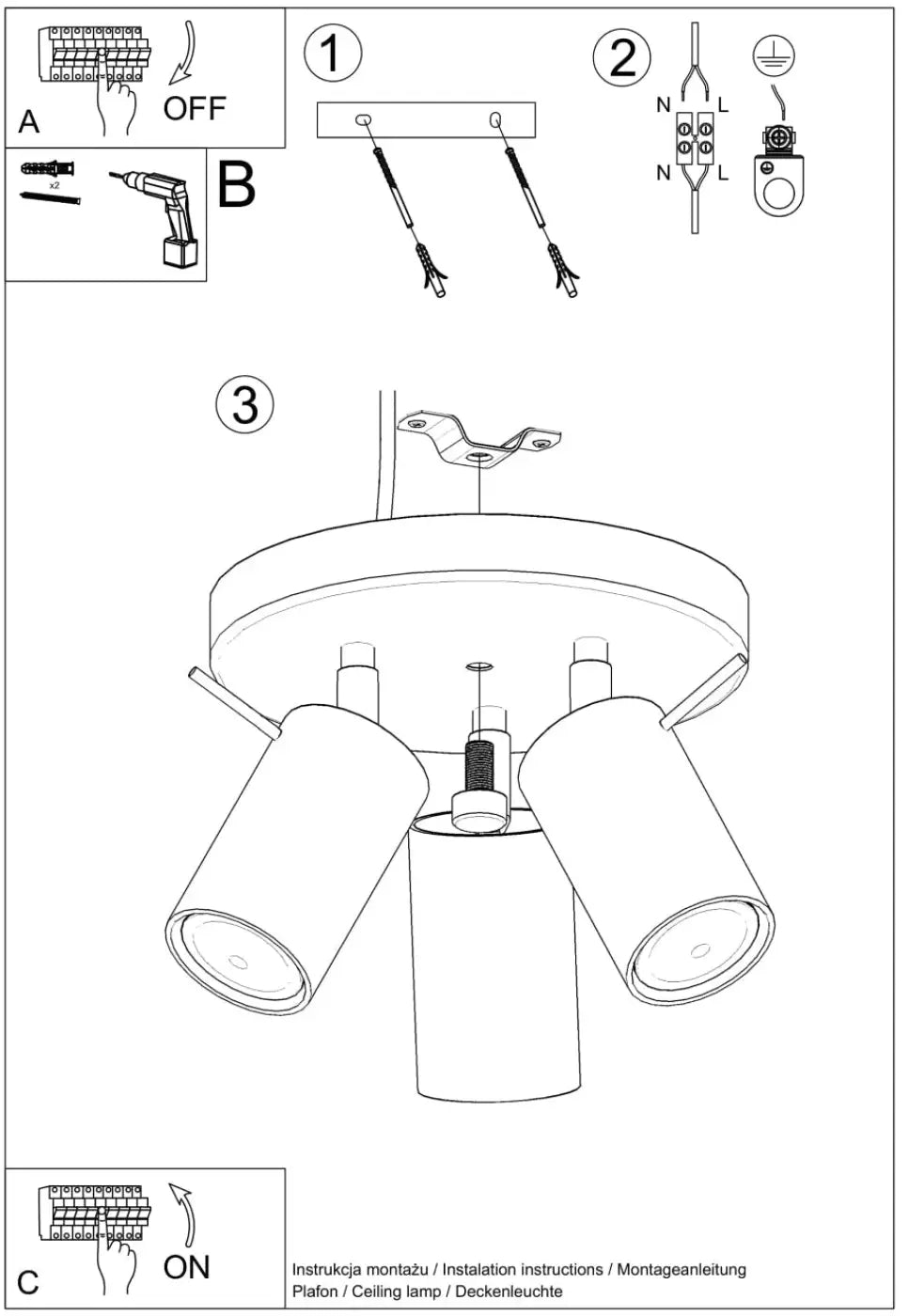 Luminaire Plafonnier Design - Ring 3P (Rouge Ochra)