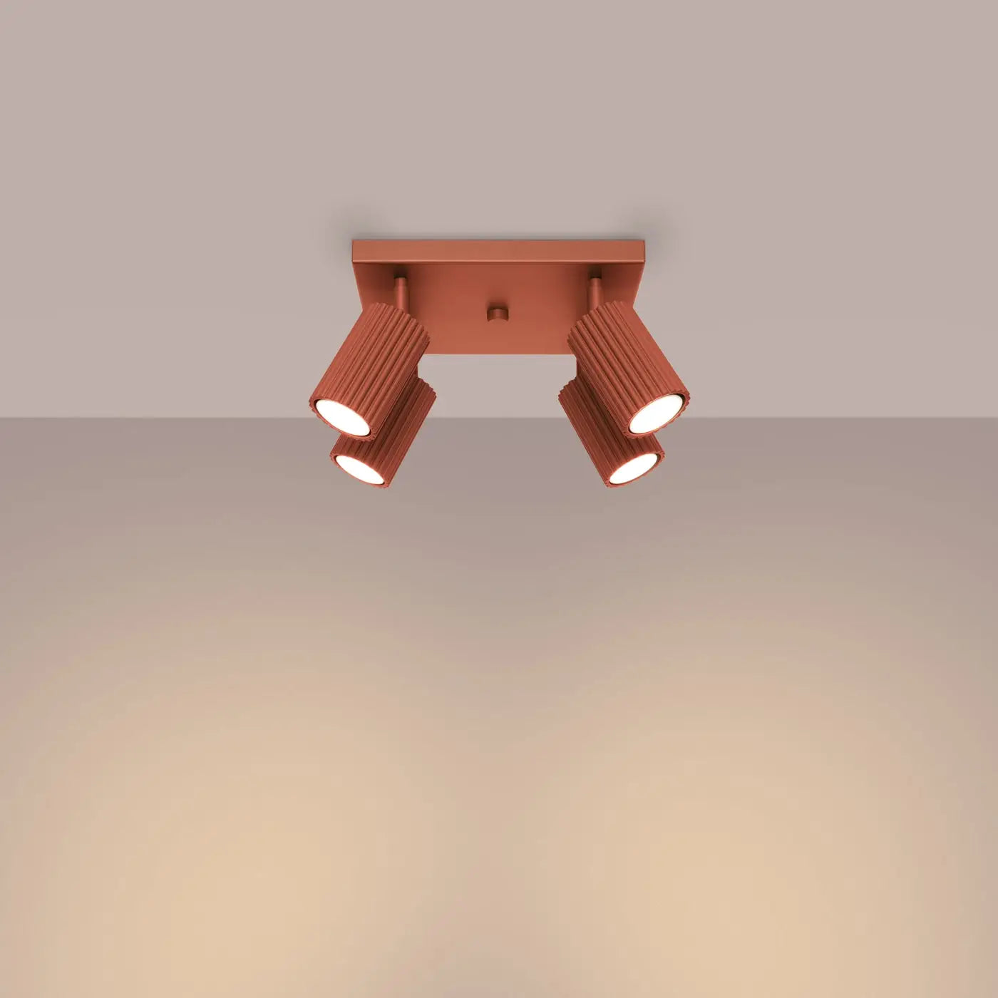 Luminaire Plafonnier Design - Karbon 4 (Rouge Ocre)