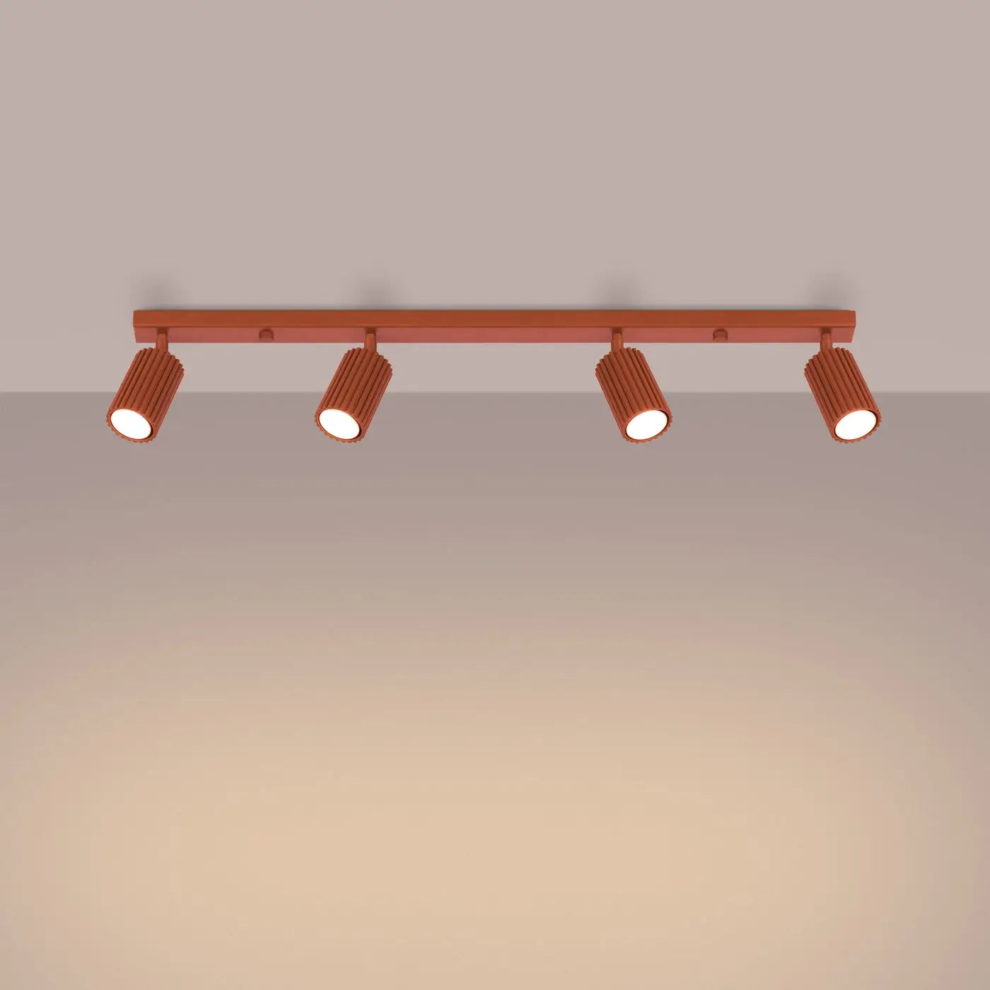 Luminaire Plafonnier - Karbon 4L (Rouge Ocre)