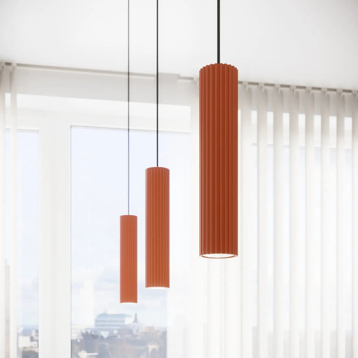 Luminaire Plafonnier - Karbon 4L (Rouge Ocre)