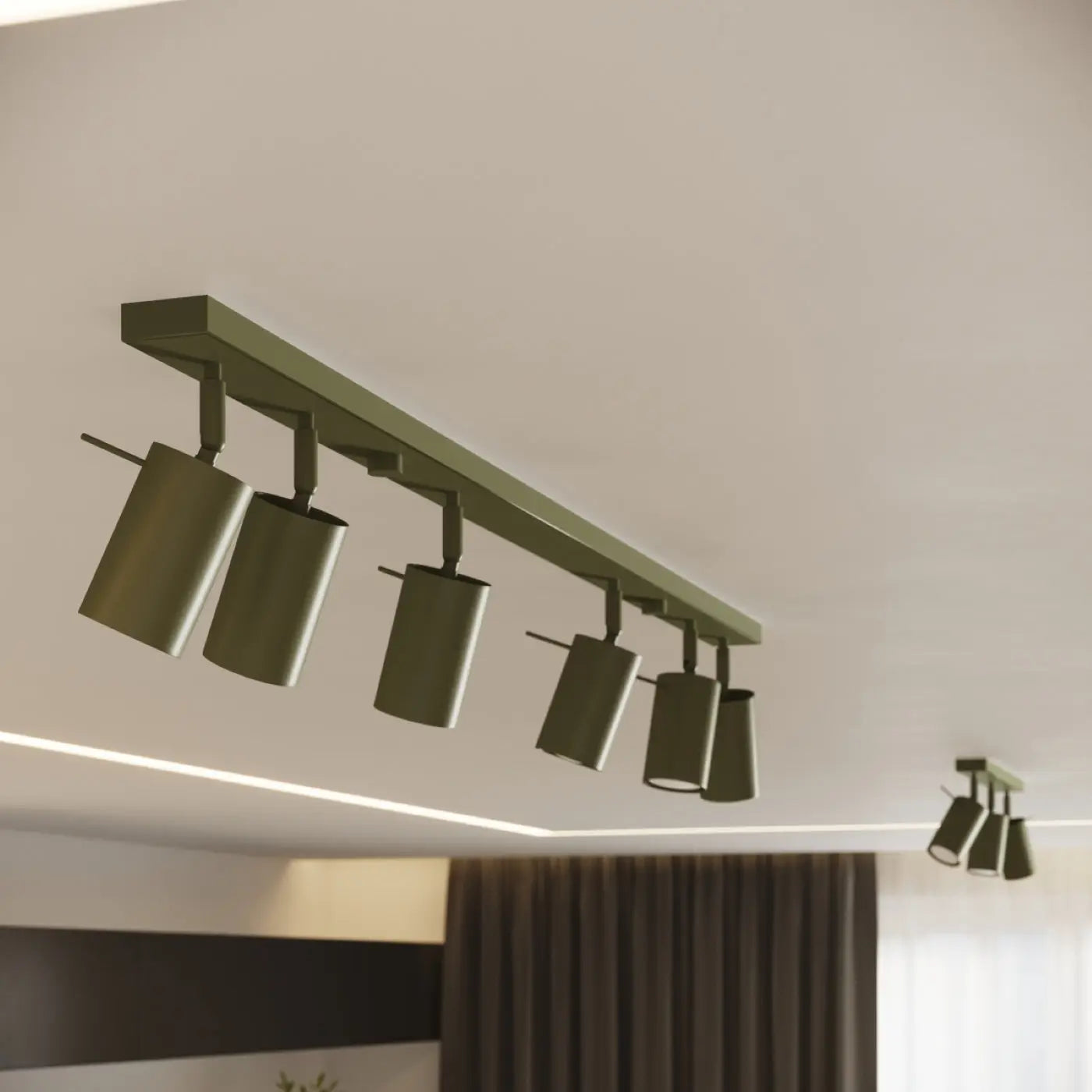 Luminaire Plafonnier Moderne - Ring 6L (Vert Olive)