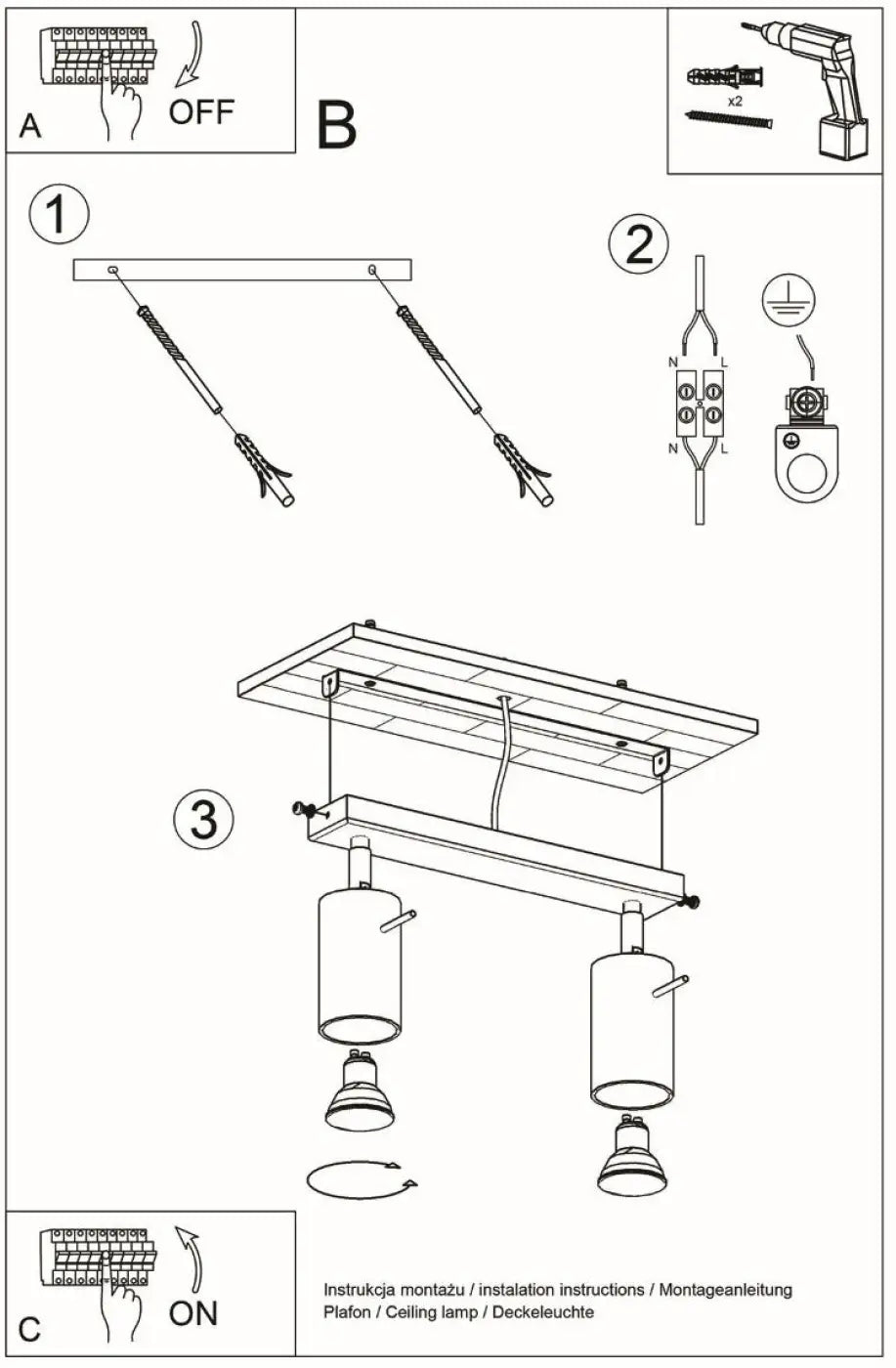 Luminaire Plafonnier Design - Ring 2 (Gris)