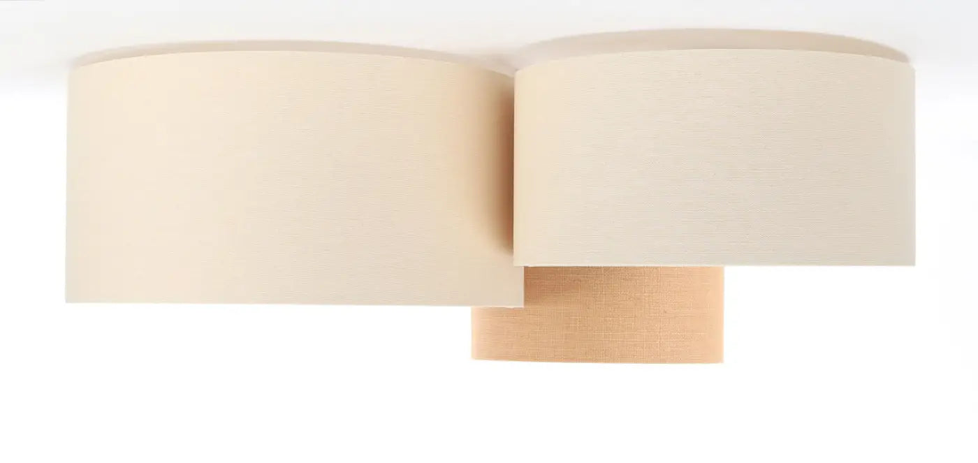 Luminaire Plafonnier en Tissu - Trio Boho (Crème/Caramel)