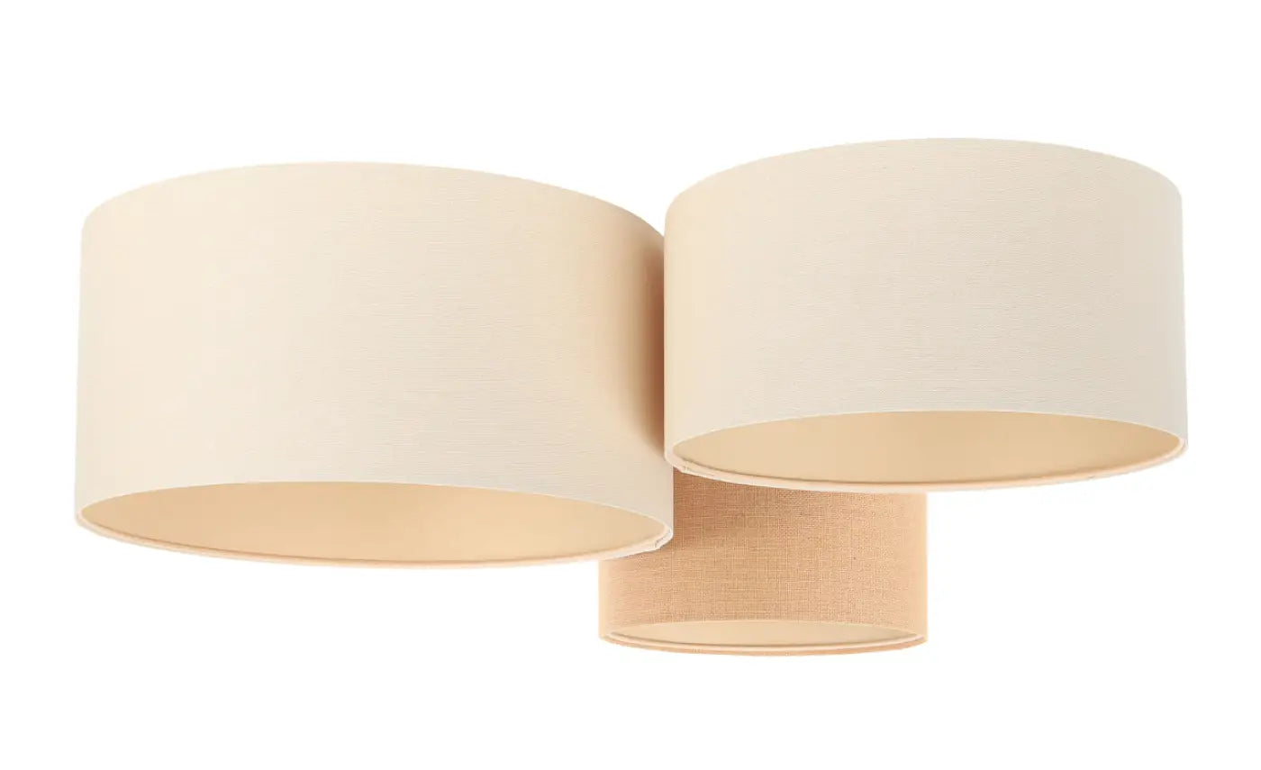 Luminaire Plafonnier en Tissu - Trio Boho (Crème/Caramel)