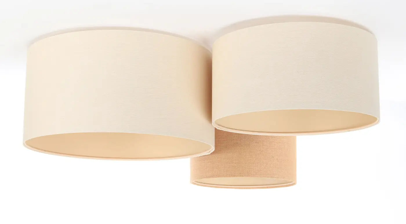 Luminaire Plafonnier en Tissu - Trio Boho (Crème/Caramel)