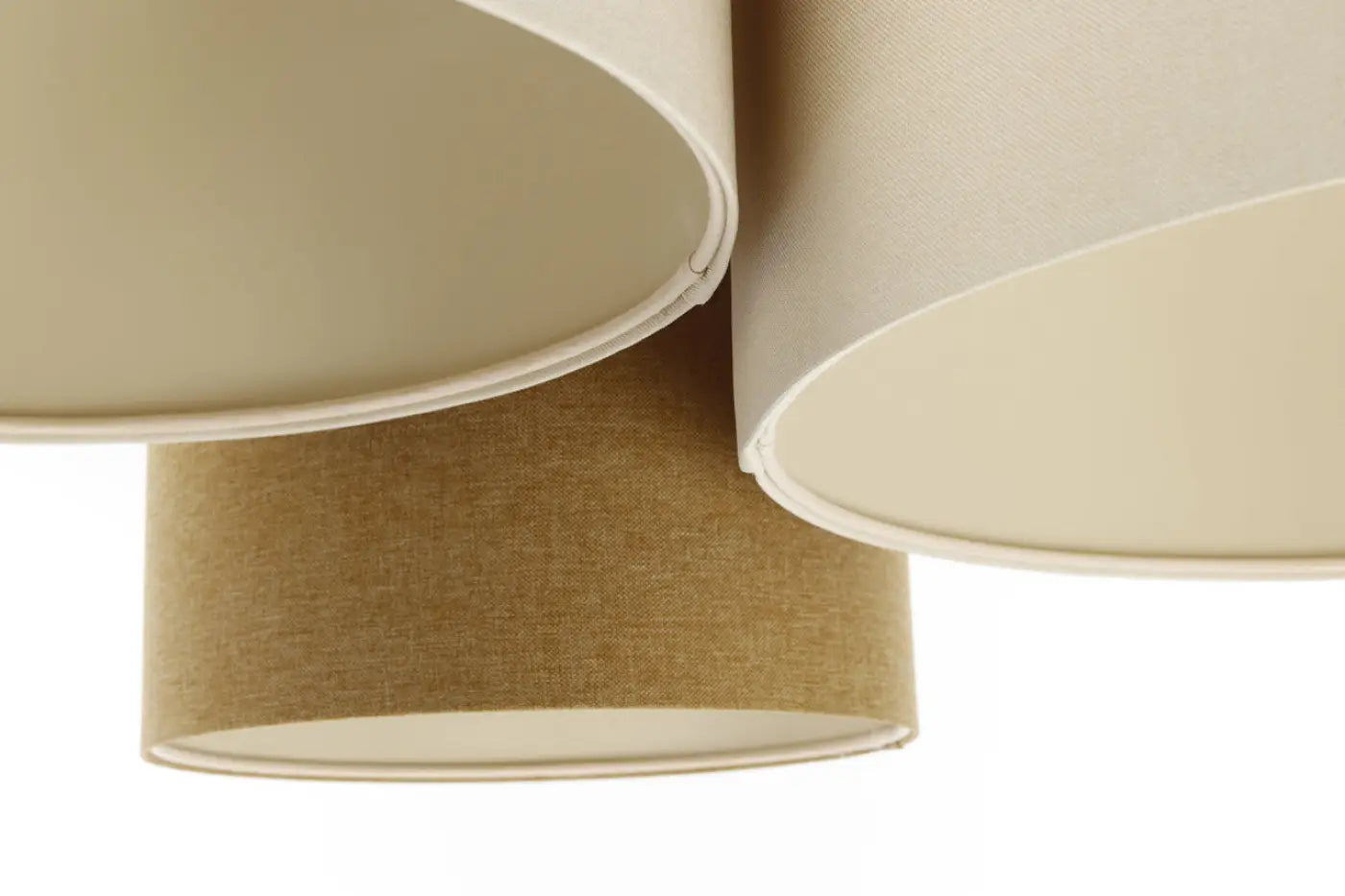 Luminaire Plafonnier en Tissu - Trio Boho Elegant (Moutarde/Crème)