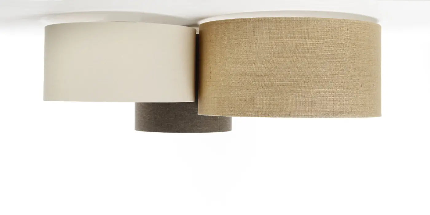 Luminaire Plafonnier en Tissu - Trio Boho Elegant (Crème/Beige/Graphite/Ecru)