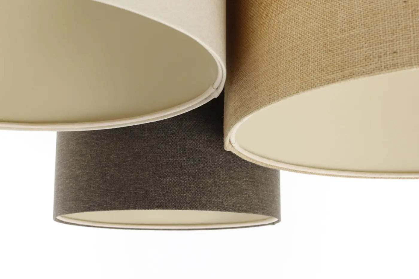 Luminaire Plafonnier en Tissu - Trio Boho Elegant (Crème/Beige/Graphite/Ecru)