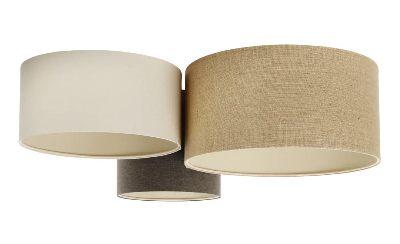 Luminaire Plafonnier en Tissu - Trio Boho Elegant (Crème/Beige/Graphite/Ecru)