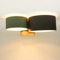 Luminaire Plafonnier Chic en Tissu - Trio Boho Elegant (Graphite/Vert Gris/Moutarde/Ecru)