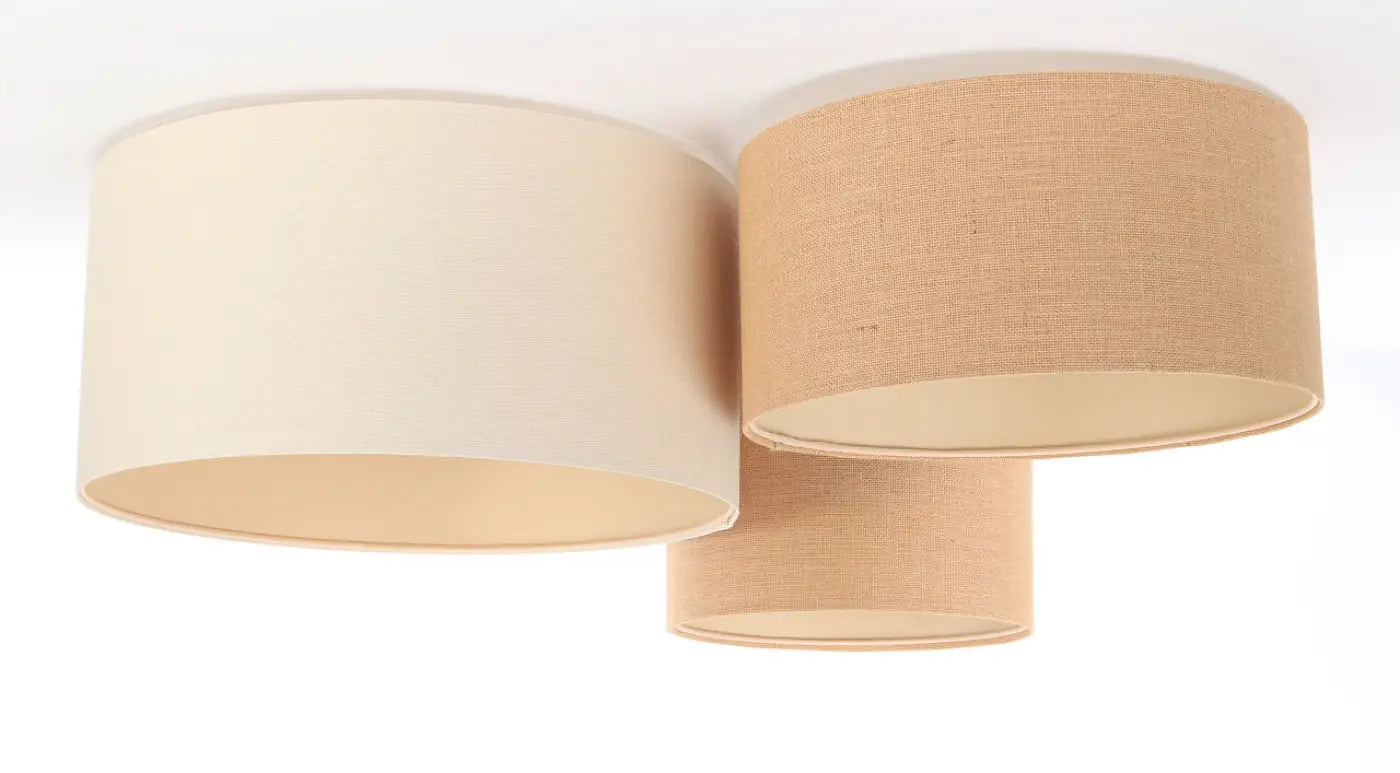 Luminaire Plafonnier en Tissu - Trio Boho (Crème/Beige)