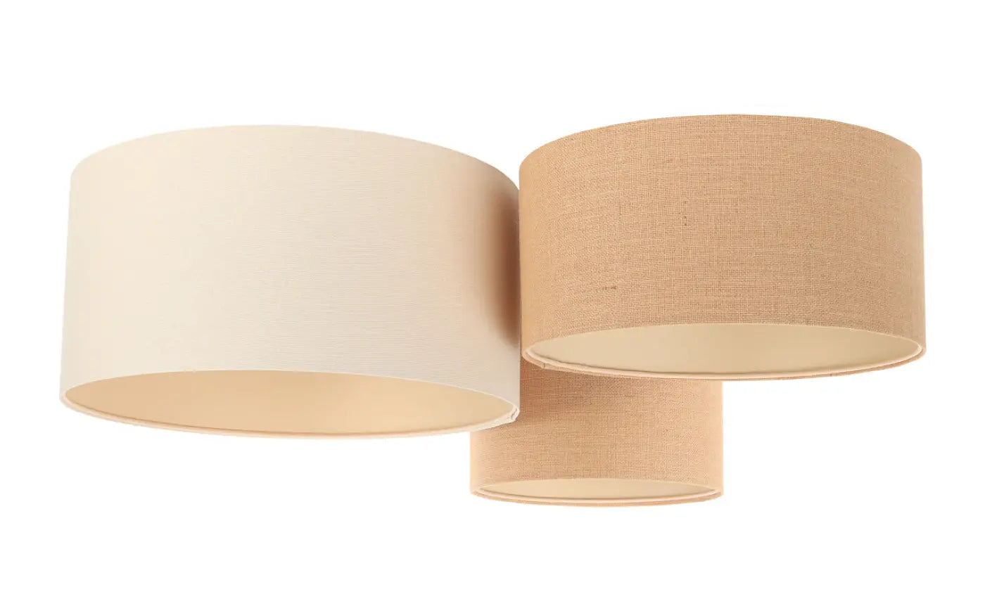 Luminaire Plafonnier en Tissu - Trio Boho (Crème/Beige)