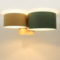 Luminaire Plafonnier Design en Tissu - Trio Boho Elegant (Beige/Vert/Ecru)