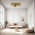 Luminaire Plafonnier Design en Tissu - Trio Boho Elegant (Moutarde/Ecru)