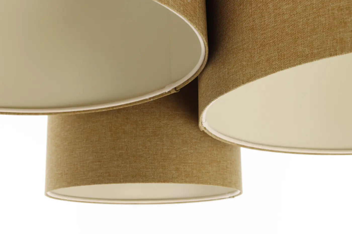 Luminaire Plafonnier Design en Tissu - Trio Boho Elegant (Moutarde/Ecru)