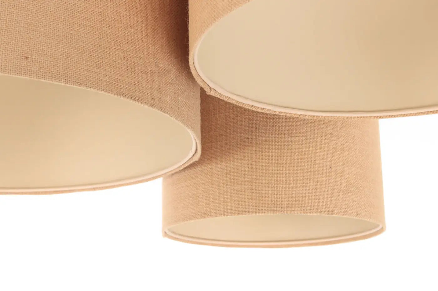 Luminaire Plafonnier Design en Tissu - Trio Boho (Ecru/Caramel)