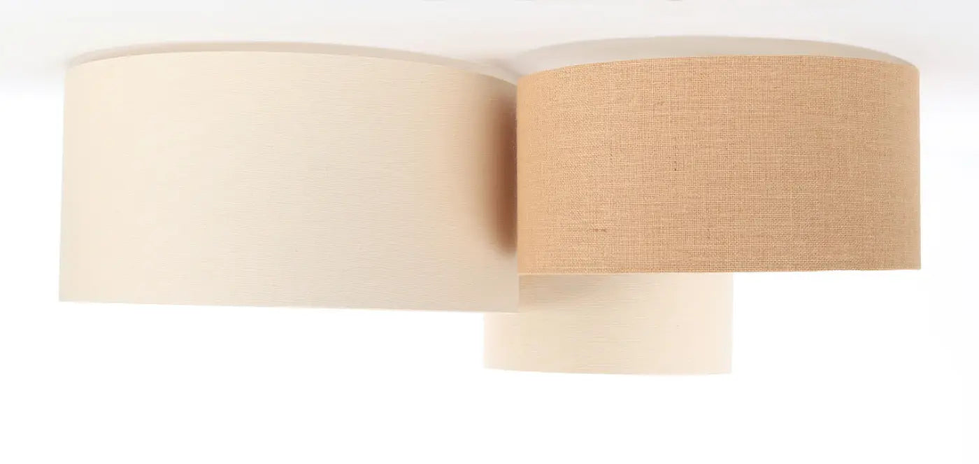 Luminaire Plafonnier Moderne en Tissu - Trio Boho (Blanc Crème/Beige/Ecru)