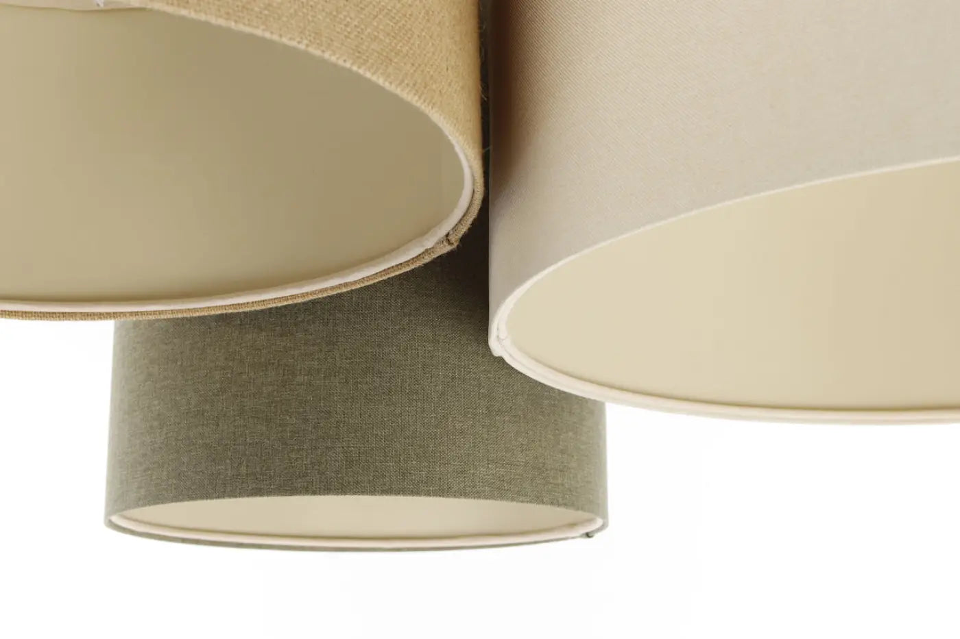 Luminaire Plafonnier Elegant en Tissu - Trio Boho Elegant (Beige/Vert Gris/Crème/Ecru)