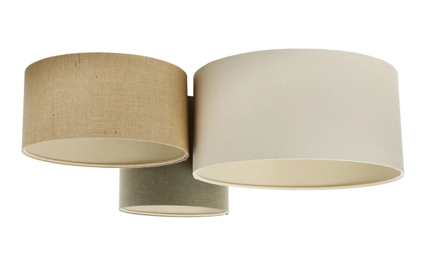 Luminaire Plafonnier Elegant en Tissu - Trio Boho Elegant (Beige/Vert Gris/Crème/Ecru)