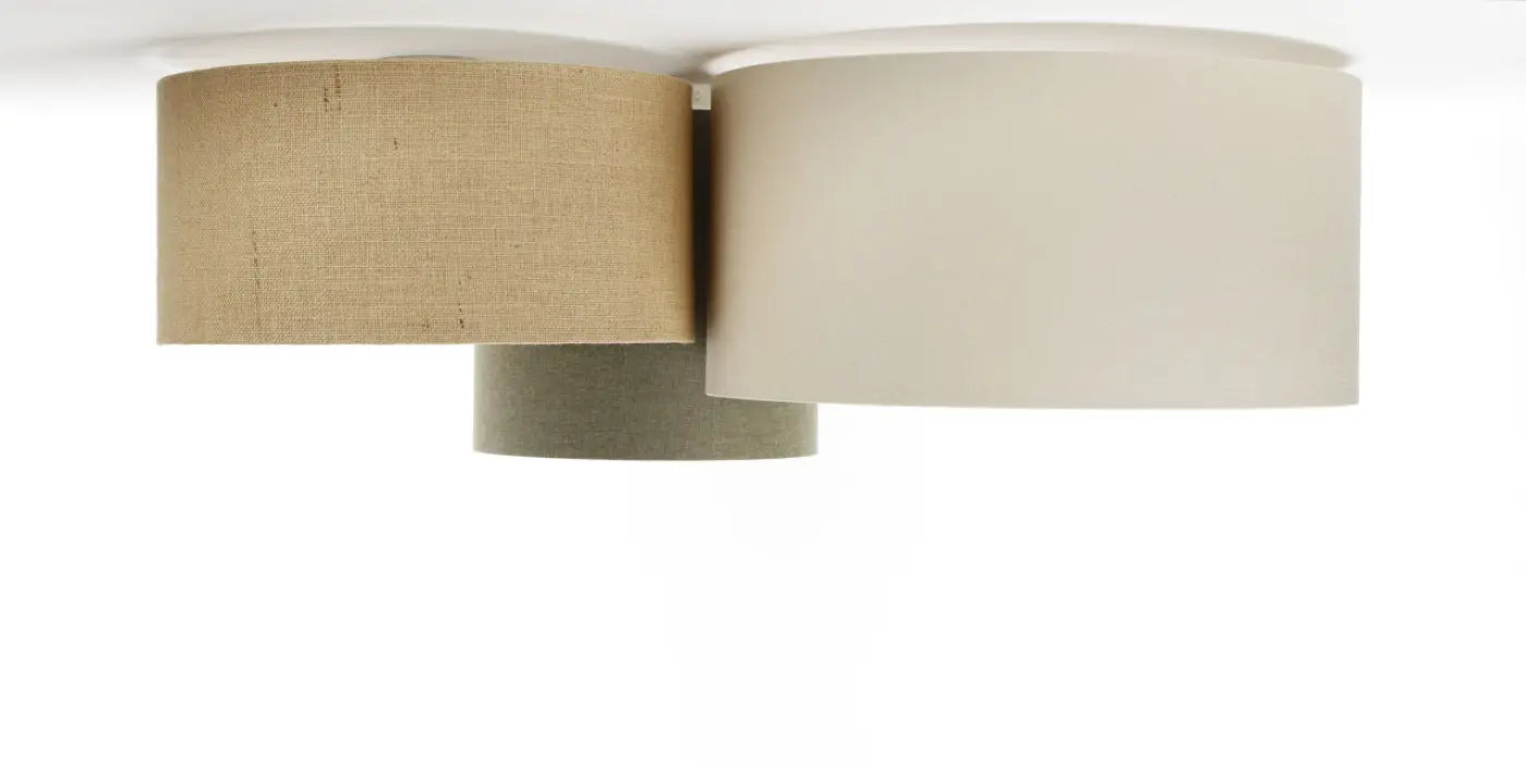 Luminaire Plafonnier Elegant en Tissu - Trio Boho Elegant (Beige/Vert Gris/Crème/Ecru)