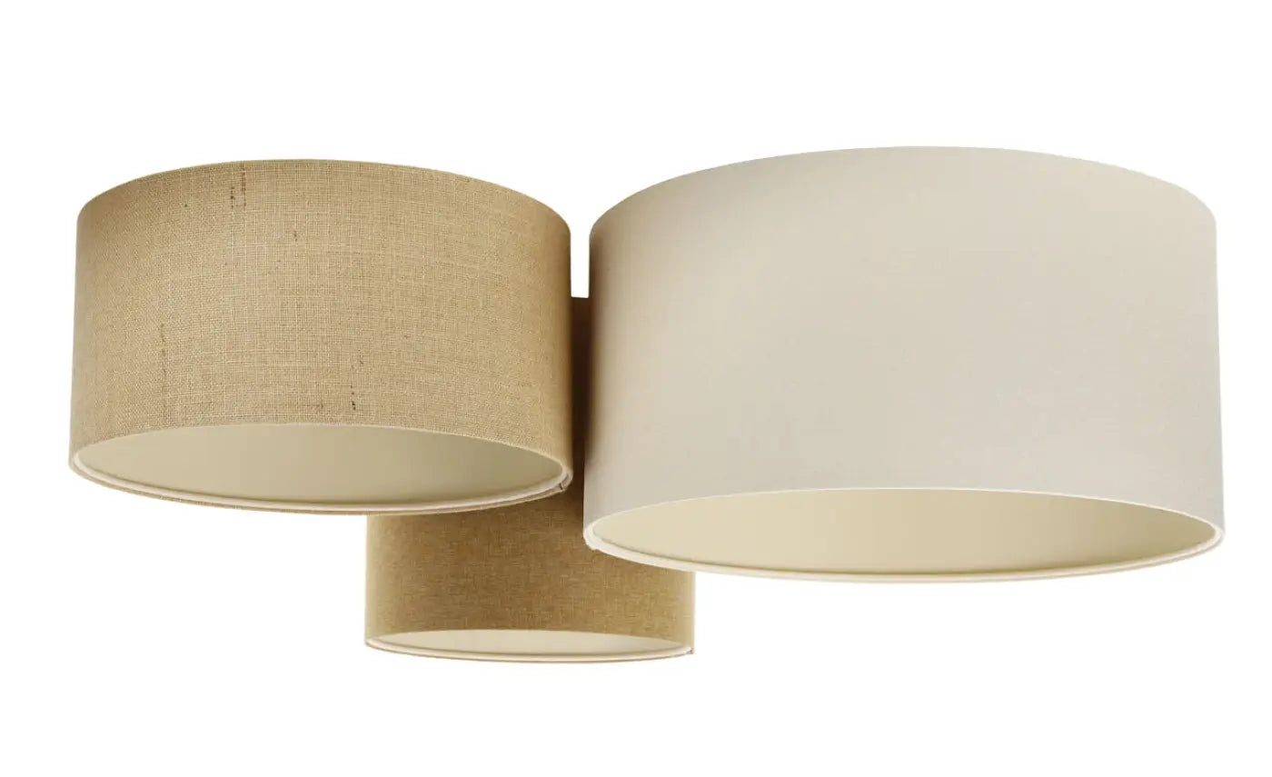 Luminaire Plafonnier Scandinave en Tissu - Trio Boho Elegant (Moutarde/Beige/Crème/Ecru)