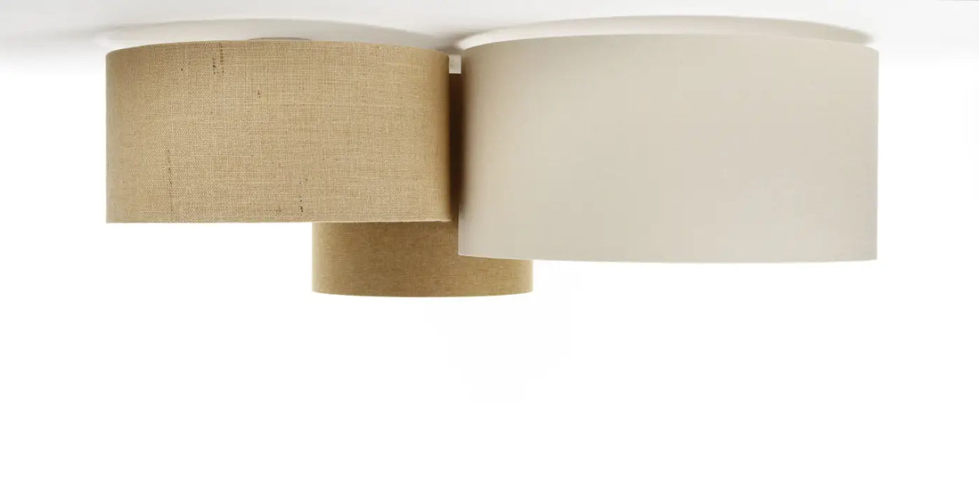 Luminaire Plafonnier Scandinave en Tissu - Trio Boho Elegant (Moutarde/Beige/Crème/Ecru)