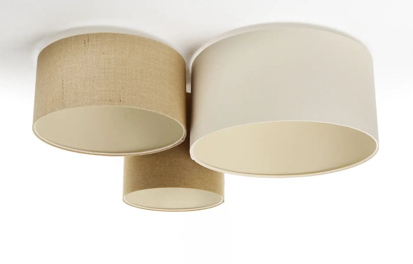 Luminaire Plafonnier Scandinave en Tissu - Trio Boho Elegant (Moutarde/Beige/Crème/Ecru)